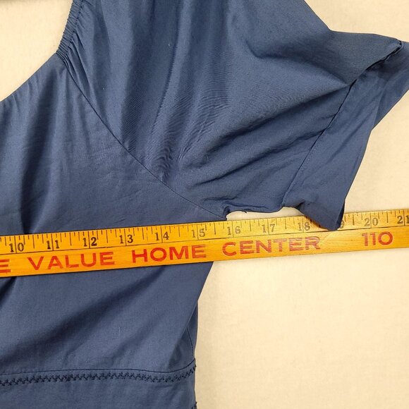 BCBG Max Azria Blue Short Sleeve Dress Eyelet Hem Back Zipper 0 Petite - Picture 9 of 10